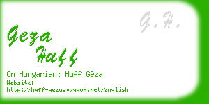 geza huff business card