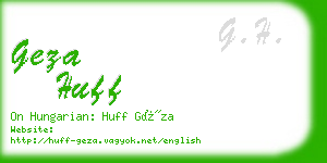 geza huff business card